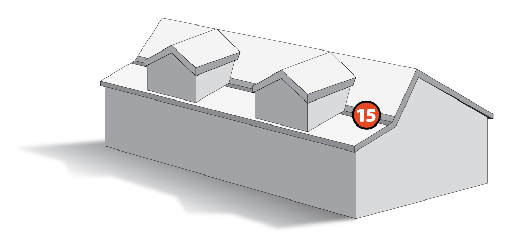 Metal Roofing Trim Parts Placement Reference Illustration