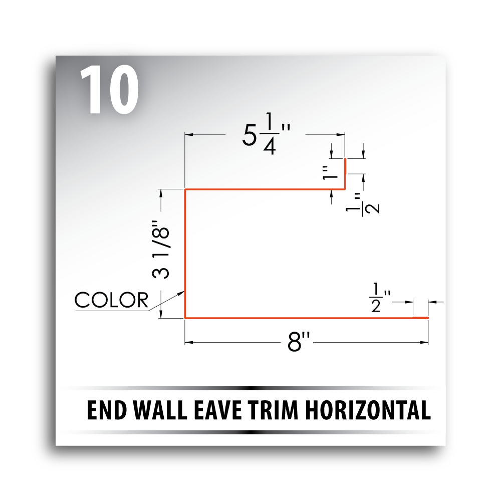 Trim Guide Illustration - End Wall Eave Trim Horizontal