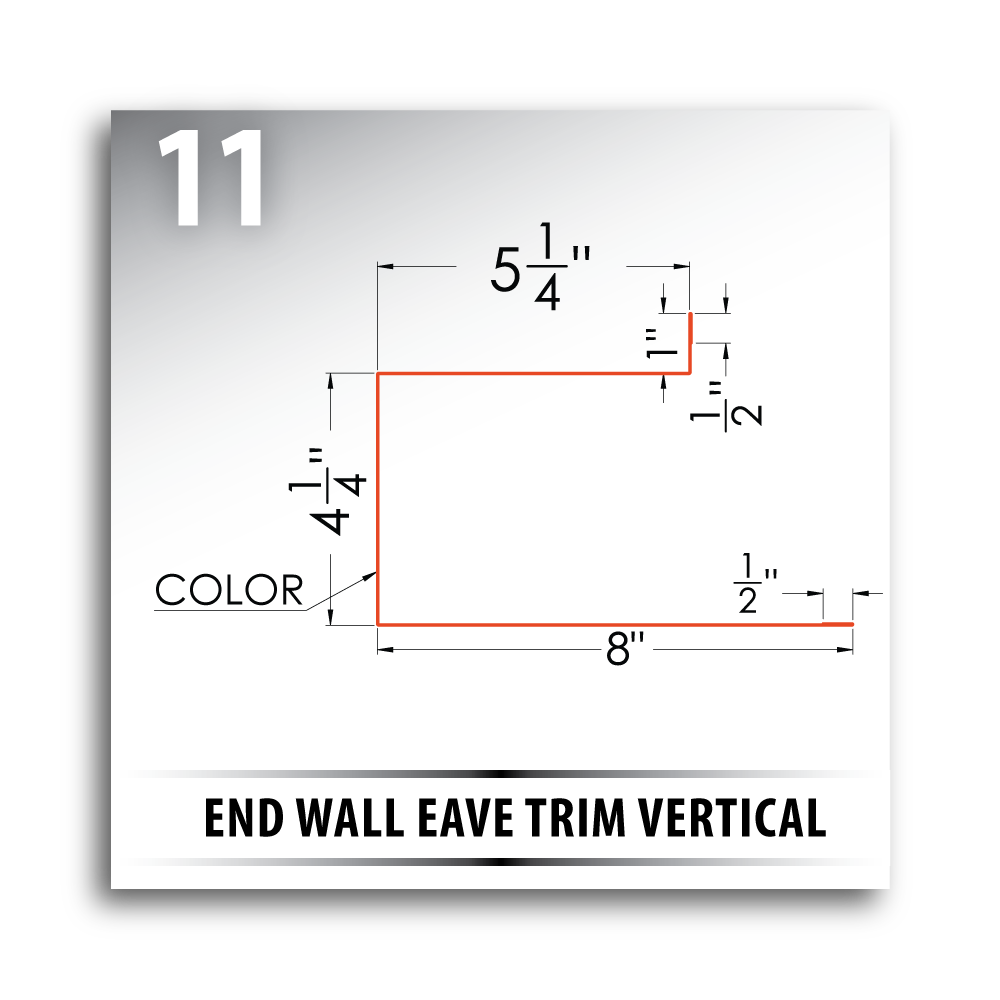 Trim Guide Illustration - End Wall Eave Trim Vertical