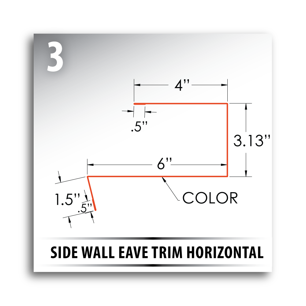 Trim Guide Illustration - Side Wall Eave Trim Horizontal